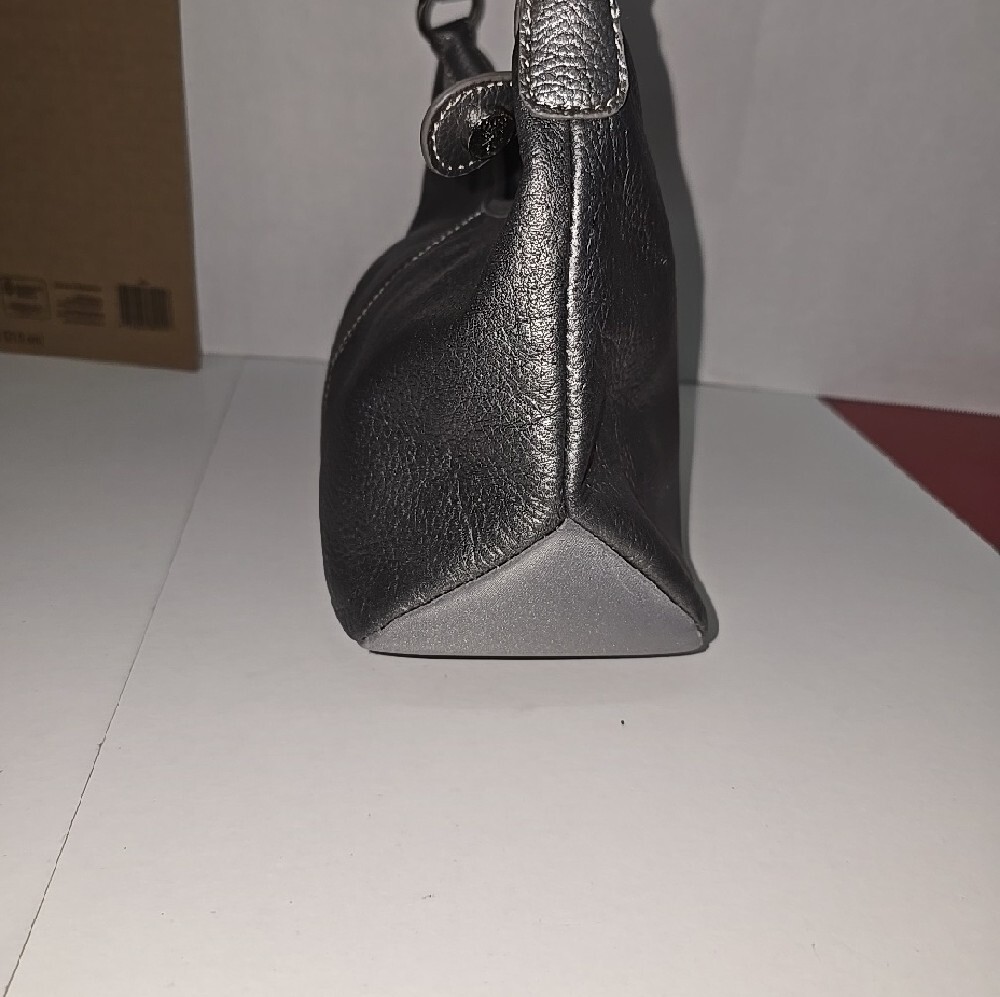 The Sak Metallic Pewter Classic Pebbled Leather Shoulder Bag - Picture 3 of 11